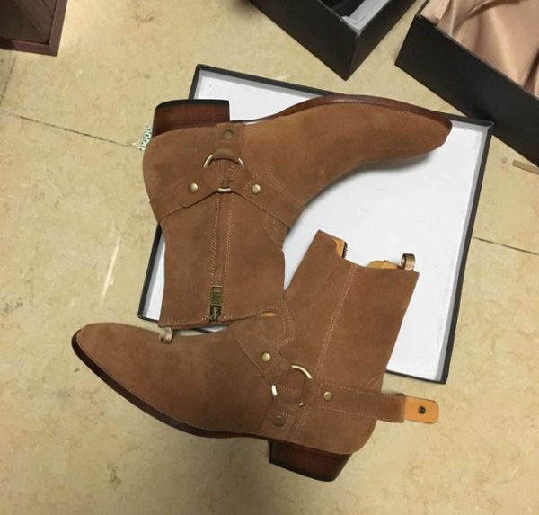 new list handmade kanye west suede genuine leather strap zipper high men boot genuine leather walk martin boot wholesale, Black
new list handmade kanye west suede genuine leather strap zipper high men boot genuine leather walk martin boot wholesale, Black