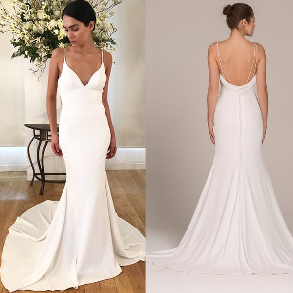 2019 white deep v neck mermaid evening dresses open back party gowns simple floor length prom dresses, Black;red
2019 white deep v neck mermaid evening dresses open back party gowns simple floor length prom dresses, Black;red