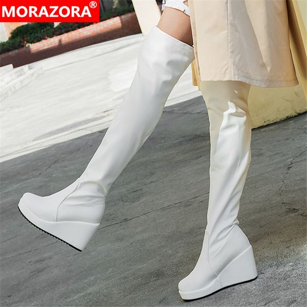 morazora 2020 thigh high boots women fashion autumn winter wedges platform boots european style party prom shoes woman, Black
morazora 2020 thigh high boots women fashion autumn winter wedges platform boots european style party prom shoes woman, Black