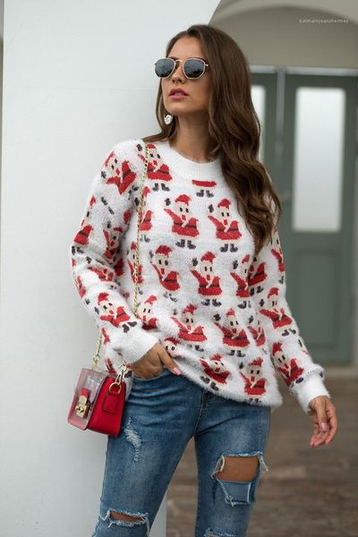 womens sweater designer long sleeve warm knitwear fashion teenager autumn winter clothing christmas santa claus, White;black
womens sweater designer long sleeve warm knitwear fashion teenager autumn winter clothing christmas santa claus, White;black
