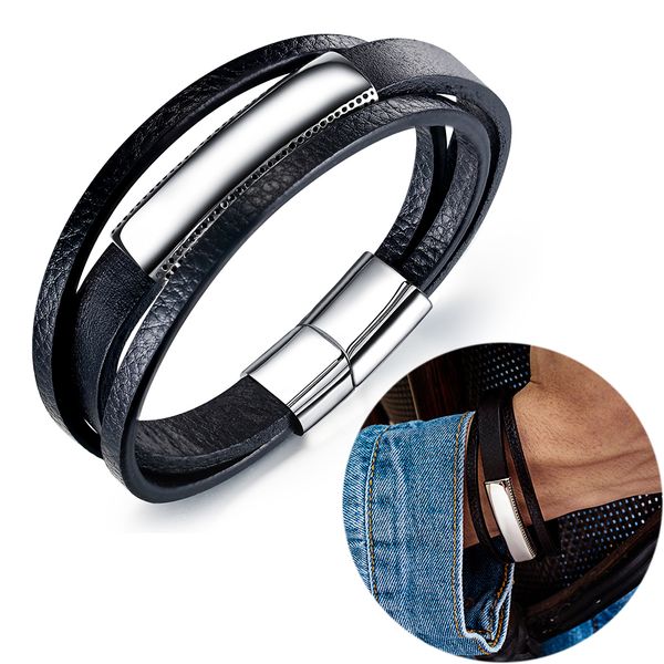 multi-layer pu leather charm bracelets men's punk gothic fashion stainless steel jewelry cuff bangle wristlet bracelet birthday gift fo, Golden;silver
multi-layer pu leather charm bracelets men's punk gothic fashion stainless steel jewelry cuff bangle wristlet bracelet birthday gift fo, Golden;silver