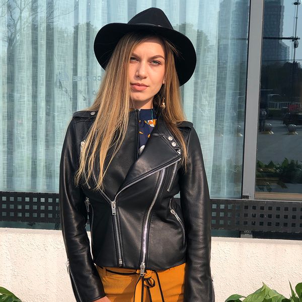 eifurkop real fashion leather coat genuine sheepskin leather jacket for women lady short coats, Black
eifurkop real fashion leather coat genuine sheepskin leather jacket for women lady short coats, Black