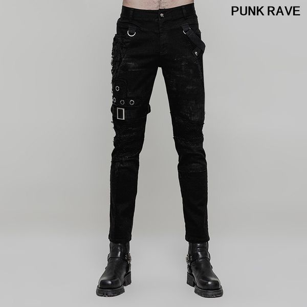 punk rock metal personality corn rivets vintage trousers gothic elastic twill and mesh slim men pencil pants punk rave wk-319ncm, Black
punk rock metal personality corn rivets vintage trousers gothic elastic twill and mesh slim men pencil pants punk rave wk-319ncm, Black