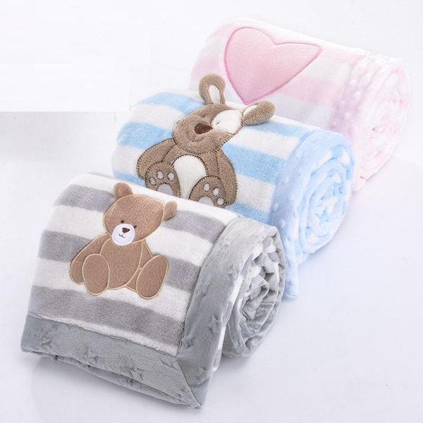 

baby blankets newborn thicken cotton fleece blanket double layer infant swaddle wrap warm soft baby bedding blankets manta bebes