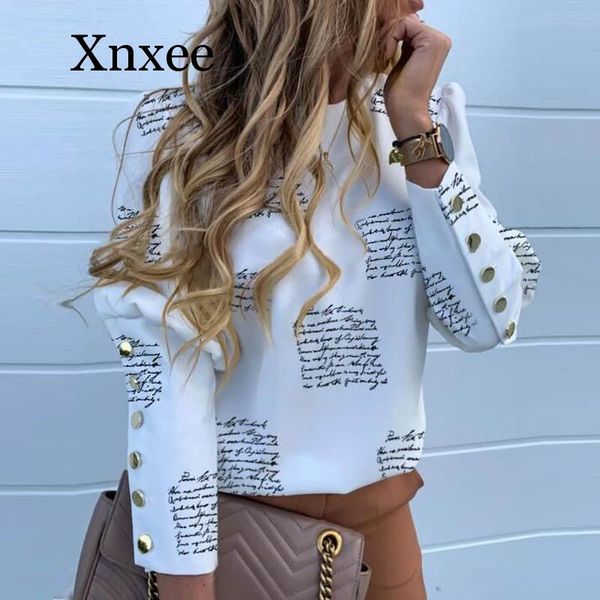 elegant new puff shoulder blouse shirts office lady autumn metal buttoned detail blouses women pineapple print long sleeve, White
elegant new puff shoulder blouse shirts office lady autumn metal buttoned detail blouses women pineapple print long sleeve, White