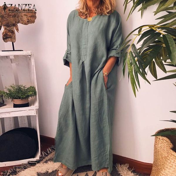 casual dresses solid maxi dress women's autumn sundress zanzea 2021 vintage cotton tunic vestido female long sleeve robe femme plus siz, Black;gray
casual dresses solid maxi dress women's autumn sundress zanzea 2021 vintage cotton tunic vestido female long sleeve robe femme plus siz, Black;gray