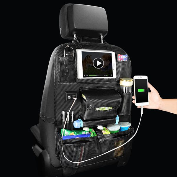 car seat back bag organizer on car 4 usb charger storage pu leather travel multifunction pocket stowing tidying auto accessories
car seat back bag organizer on car 4 usb charger storage pu leather travel multifunction pocket stowing tidying auto accessories