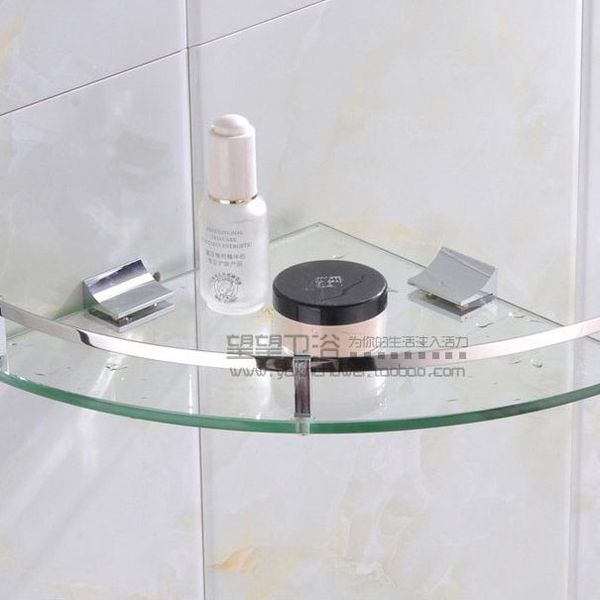 shampoo chrome glass bathroom corner shelf 16/ 19.5/23.5cm