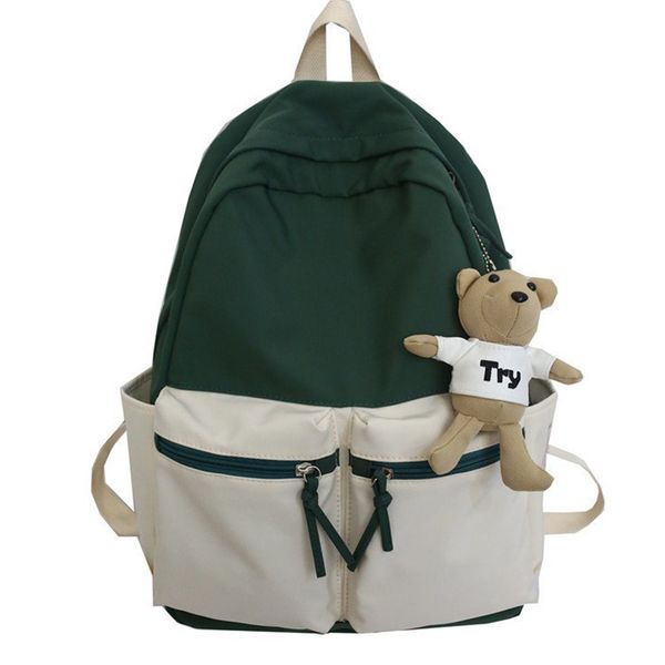 fashionable shoulders bag women's nylon waterproof simple casual backpack two-color stitching backpack literary sty
fashionable shoulders bag women's nylon waterproof simple casual backpack two-color stitching backpack literary sty