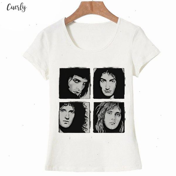 new women christmas t shirt white nylon band queen t shirt short sleeve queen freddie tees tshirt for ladies