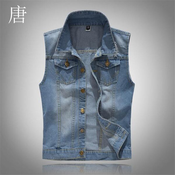 tang cool 2019 men's fashion denim vest wathet plus size 5xl male slim fit sleeveless jacket 2206, Black;white
tang cool 2019 men's fashion denim vest wathet plus size 5xl male slim fit sleeveless jacket 2206, Black;white