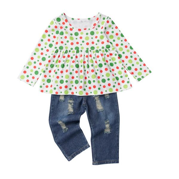 autumn baby girl clothes new casual costume long sleeve flower print blouse hole design denim pants set 2pcs, White
autumn baby girl clothes new casual costume long sleeve flower print blouse hole design denim pants set 2pcs, White