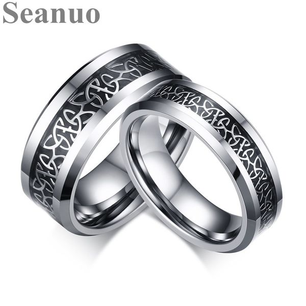 seanuo wedding rings mens tungsten carbon fiber inlaid celtics knot engagement band women rings for him and her lovers jewelry, Silver
seanuo wedding rings mens tungsten carbon fiber inlaid celtics knot engagement band women rings for him and her lovers jewelry, Silver