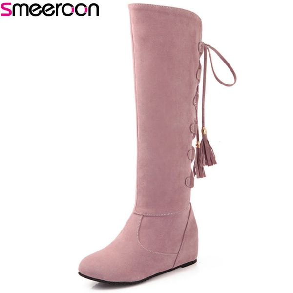 smeeroon 2018 fashion winter women boots lat bottom ankle boots knee high pu leather big size 33-43, Black
smeeroon 2018 fashion winter women boots lat bottom ankle boots knee high pu leather big size 33-43, Black