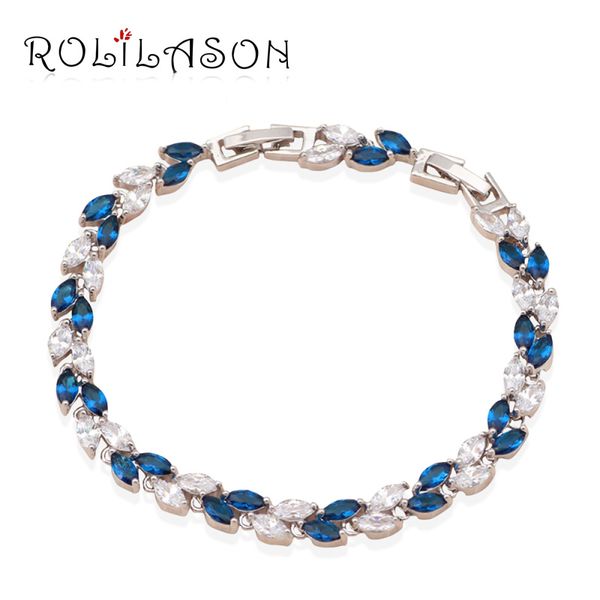 rolilason mother's day crystal leaves design blue zircon silver charm bracelets wedding items white health fashion jewelry tb446, Black
rolilason mother's day crystal leaves design blue zircon silver charm bracelets wedding items white health fashion jewelry tb446, Black