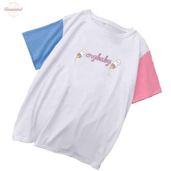 summer new women t shirt casual harajuku kawaii feeding bottle printed tee shirt femme mutlicolor patchwork cotton cry baby, White
summer new women t shirt casual harajuku kawaii feeding bottle printed tee shirt femme mutlicolor patchwork cotton cry baby, White
