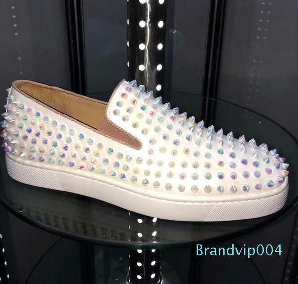 2019 new designer high-end nailed shoes red shoes men's casual shoes women's low-sneakers, soft bottom, Black
2019 new designer high-end nailed shoes red shoes men's casual shoes women's low-sneakers, soft bottom, Black