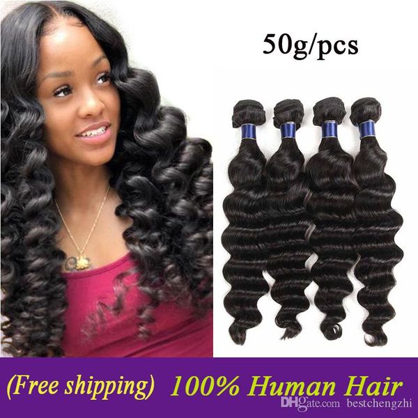brazilian peruvian loose deep human hair weave brazilian human hair 3/4 bundles double malaysian remy hair wefts 50g/pcs, Black
brazilian peruvian loose deep human hair weave brazilian human hair 3/4 bundles double malaysian remy hair wefts 50g/pcs, Black