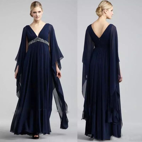 navy a line chiffon mother of the bride dresses 2020 long sleeves party evening wear mothers robes de soirée, Black;red
navy a line chiffon mother of the bride dresses 2020 long sleeves party evening wear mothers robes de soirée, Black;red