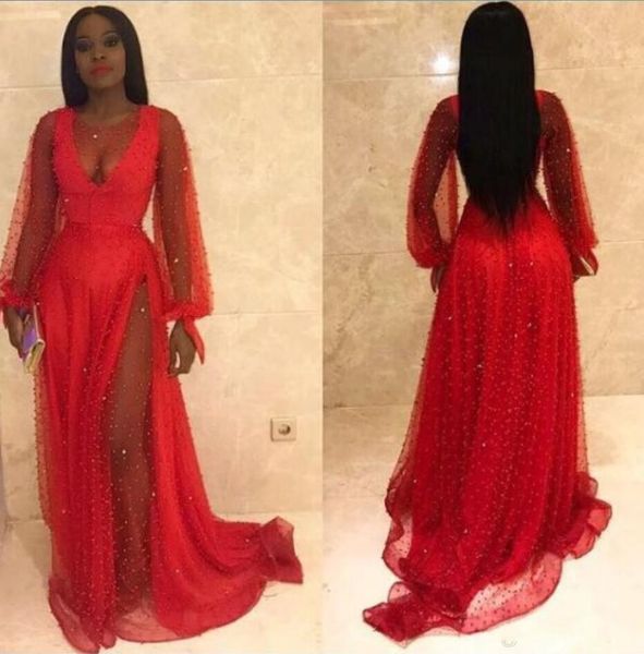 dubai arabic plus size evening dresses sheer v neck side split beading pearls tulle formal party gowns illusion long sleeves prom dress, Black;red
dubai arabic plus size evening dresses sheer v neck side split beading pearls tulle formal party gowns illusion long sleeves prom dress, Black;red
