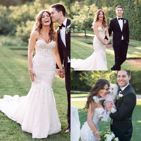2019 berta sweetheart mermaid beach wedding dresses lace appliqued tulle bridal gowns, White
2019 berta sweetheart mermaid beach wedding dresses lace appliqued tulle bridal gowns, White