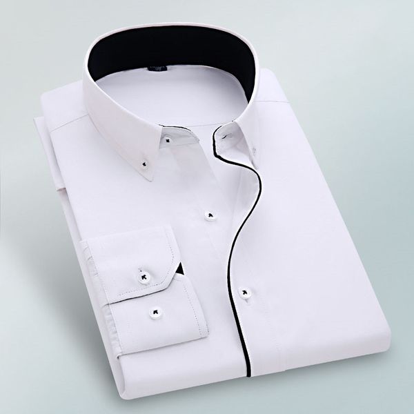 new solid non-iron easy care formal men dress shirt without chest pocket button square collar long sleve male, White;black
new solid non-iron easy care formal men dress shirt without chest pocket button square collar long sleve male, White;black