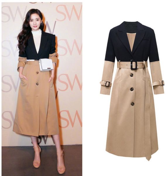 windbreaker womens and blouses long coat women trench coat for women spliced high street women coat, Tan;black
windbreaker womens and blouses long coat women trench coat for women spliced high street women coat, Tan;black