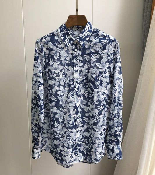 blue bottom flower cotton shirt early autumn vintage blue bottom floral long sleeve shirt, White
blue bottom flower cotton shirt early autumn vintage blue bottom floral long sleeve shirt, White
