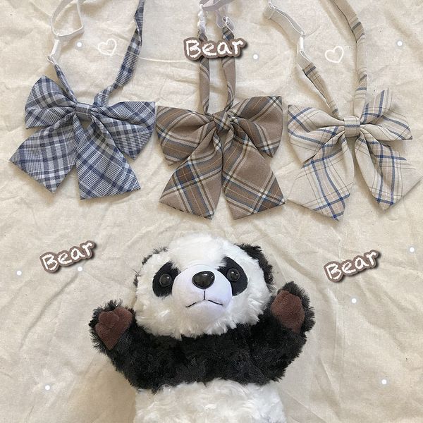 plaid bow tie with product, Black;gray 
plaid bow tie with product, Black;gray