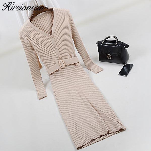 hirsionsan sweater dress women 2018 autumn winter knit long v-neck slim bodycon dress office button sashes knitted vestidos, Black;gray
hirsionsan sweater dress women 2018 autumn winter knit long v-neck slim bodycon dress office button sashes knitted vestidos, Black;gray