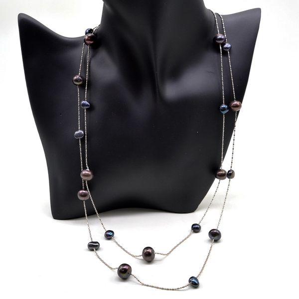 black pearl sweater necklace, dress long necklace, black round pearl baroque jewelry, women's 925 long silver necklace
black pearl sweater necklace, dress long necklace, black round pearl baroque jewelry, women's 925 long silver necklace