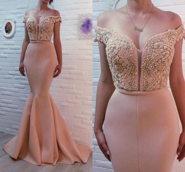 luxury beaded crystal blush pink bridesmaid dresses elegant off the shoulder mermaid sweep train maid of honor gown custom made plus size, White;pink
luxury beaded crystal blush pink bridesmaid dresses elegant off the shoulder mermaid sweep train maid of honor gown custom made plus size, White;pink