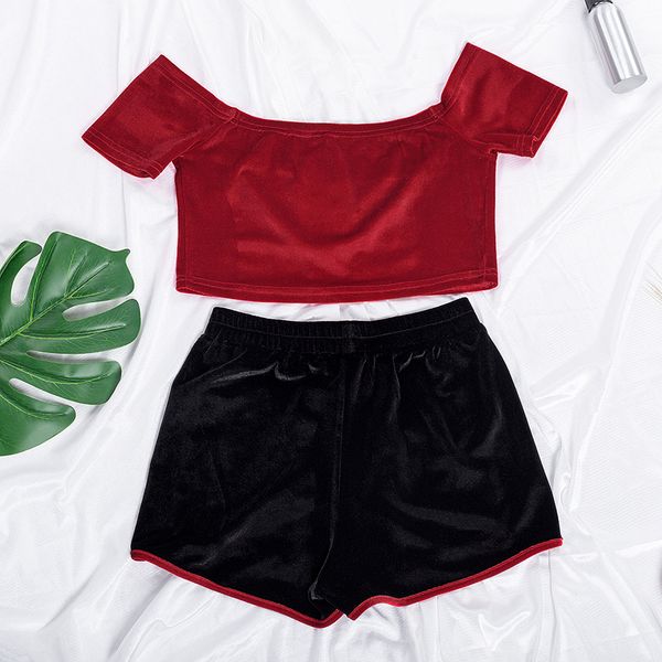suphis velvet red tshirt crop top черных шорты повседневного короткий рукав пижама женщина pj set summer cute off shoulder пижама set, Black;red
suphis velvet red tshirt crop top черных шорты повседневного короткий рукав пижама женщина pj set summer cute off shoulder пижама set, Black;red