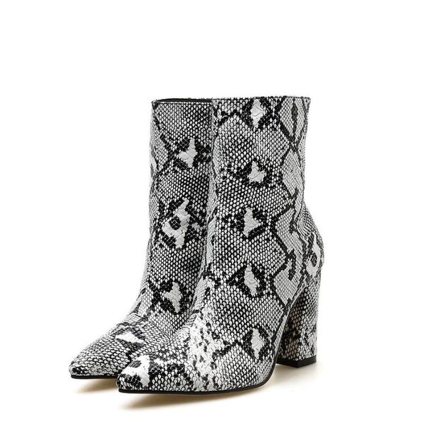 womens pointed toe ankle boots snake skin pattern block chunky high heel side zipper shoes gladiator c606, Black
womens pointed toe ankle boots snake skin pattern block chunky high heel side zipper shoes gladiator c606, Black