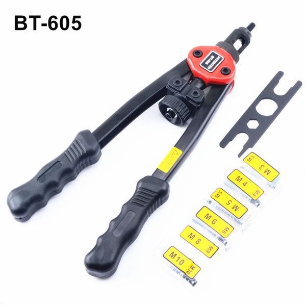 hand riveter bt-605 pull rivet nut gun manual riveting tools plastic box package with nuts m3/m4/m5/m6/m8/m10 
hand riveter bt-605 pull rivet nut gun manual riveting tools plastic box package with nuts m3/m4/m5/m6/m8/m10