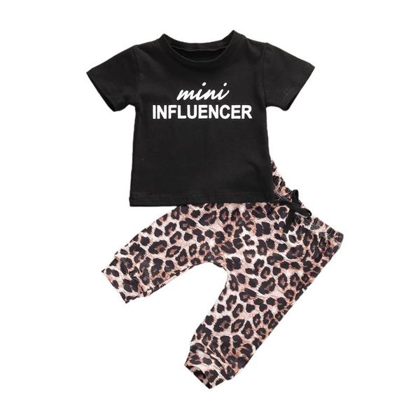 2020 newborn infant baby girl clothes 0-24m letter short sleeve black t-shirt + leopard long pants 2pcs summer baby set, White
2020 newborn infant baby girl clothes 0-24m letter short sleeve black t-shirt + leopard long pants 2pcs summer baby set, White