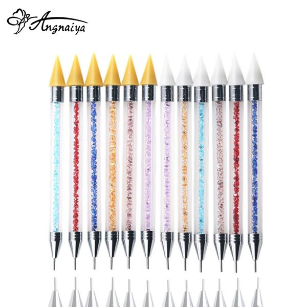 angnya 1pc double head nail acrylic dotting pen crystal beads diamond handle rhinestone earrings pick crayon manicure nail tool, Silver
angnya 1pc double head nail acrylic dotting pen crystal beads diamond handle rhinestone earrings pick crayon manicure nail tool, Silver
