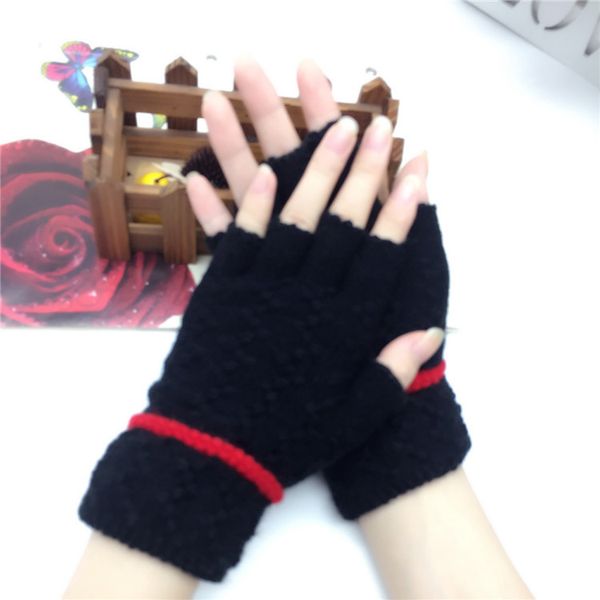 black half-finger gloves winter warm cotton gloves for women knitted guantes, Blue;gray
black half-finger gloves winter warm cotton gloves for women knitted guantes, Blue;gray