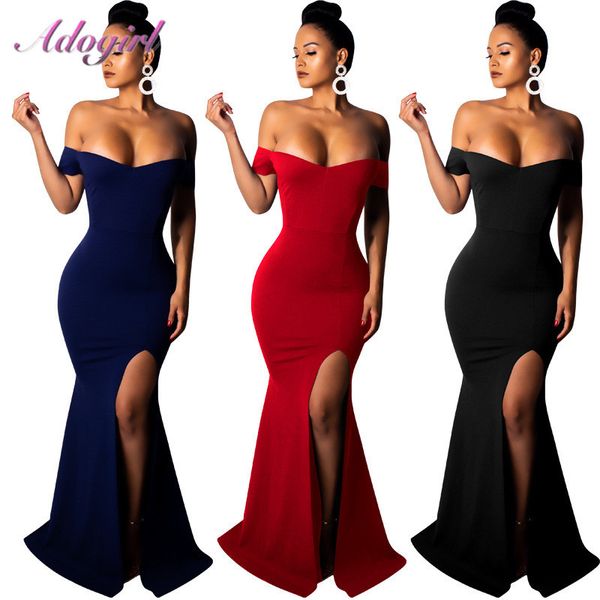 casual solid strapless off shoulder high split bodycon dress women backless v neck night party club banquet dress vestidos, Black;pink
casual solid strapless off shoulder high split bodycon dress women backless v neck night party club banquet dress vestidos, Black;pink
