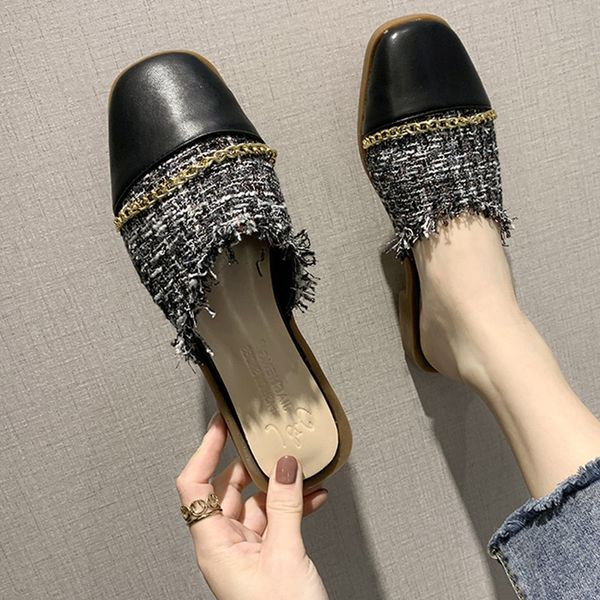 square toe shoes ladies' slippers mules for women 2020 loafers pantofle low flat block new floral rubber basic rome pu low, Black
square toe shoes ladies' slippers mules for women 2020 loafers pantofle low flat block new floral rubber basic rome pu low, Black