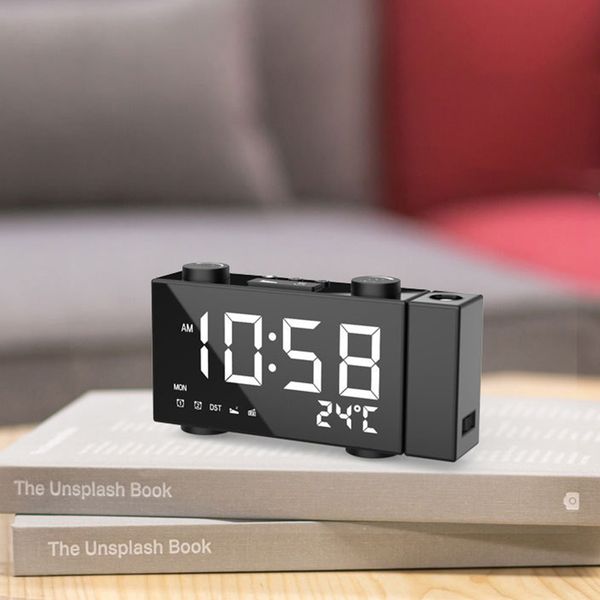 projection alarm clock,6.5 inch projection clock,fm radio with temperature and humidity,12/24 hours,dual alarm with usb charging
projection alarm clock,6.5 inch projection clock,fm radio with temperature and humidity,12/24 hours,dual alarm with usb charging
