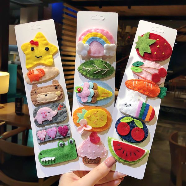 girls fashion cartoon felt bb hair clips colorful cute animal fruit rainbow for children hairpins sweet hair accessories, Slivery;white
girls fashion cartoon felt bb hair clips colorful cute animal fruit rainbow for children hairpins sweet hair accessories, Slivery;white
