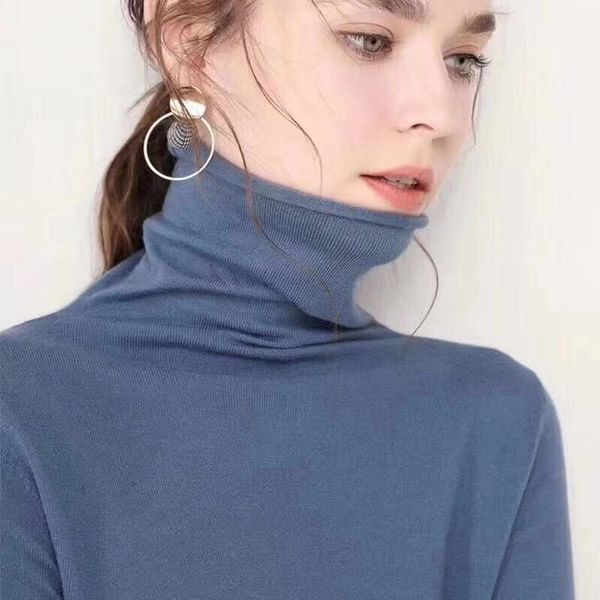 new autumn sweater for women vintage slim sweater cotton loose high collar knit bottoming candy color female, White;black
new autumn sweater for women vintage slim sweater cotton loose high collar knit bottoming candy color female, White;black