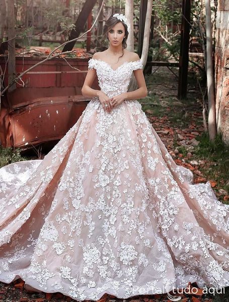 new vintage lace wedding dresses off the shoulder short sleeves applique sweep train ball gown bridal gowns custom made, White
new vintage lace wedding dresses off the shoulder short sleeves applique sweep train ball gown bridal gowns custom made, White