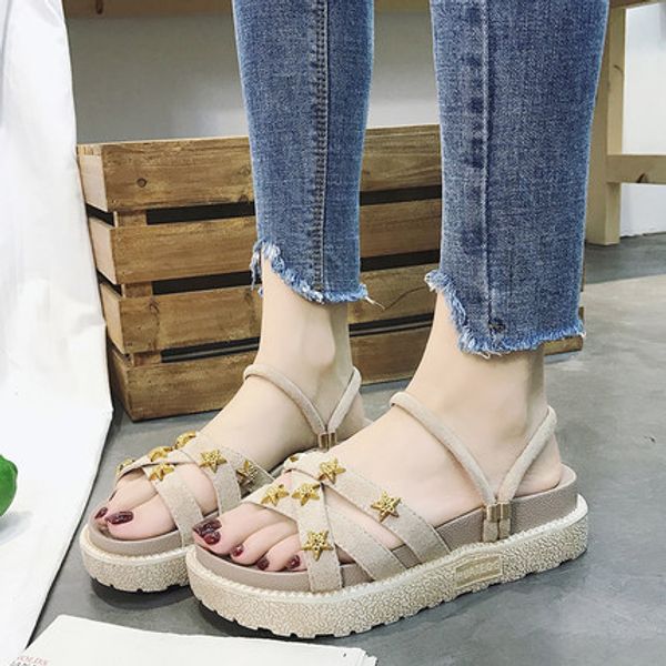 2020 new summer sandals female students flat shoes net red super fire fashion wild thick ins tide fairy wind, Black
2020 new summer sandals female students flat shoes net red super fire fashion wild thick ins tide fairy wind, Black