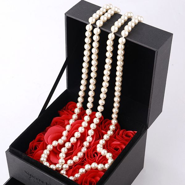 wholesale- designer luxury classic style hand made resin pearl elegant multi layer long sweater statement necklace for woman, Black
wholesale- designer luxury classic style hand made resin pearl elegant multi layer long sweater statement necklace for woman, Black