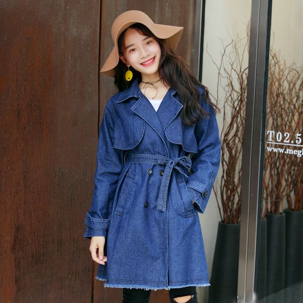 vanovich 2019 spring and autumn new denim trench coat for women korean style wild casual ladies windbreaker solid color coats, Tan;black
vanovich 2019 spring and autumn new denim trench coat for women korean style wild casual ladies windbreaker solid color coats, Tan;black