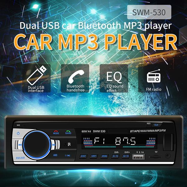 swm-530 dual usb мобильный телефон быстрая зарядка автомобильный mp3 автомобильный радиоприемник bluetooth card player радио чтение карт sd
swm-530 dual usb мобильный телефон быстрая зарядка автомобильный mp3 автомобильный радиоприемник bluetooth card player радио чтение карт sd