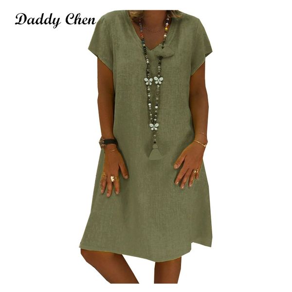 daddy chen elbise bayan 4xl plus size dress v neck cotton linen loose dress women casual summer knee length short sleeve, Black;gray
daddy chen elbise bayan 4xl plus size dress v neck cotton linen loose dress women casual summer knee length short sleeve, Black;gray