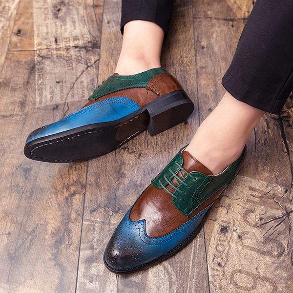 men's large size british style leather shoes color matching lace-up casual shoes classic men's suits slip on dress office, Black
men's large size british style leather shoes color matching lace-up casual shoes classic men's suits slip on dress office, Black